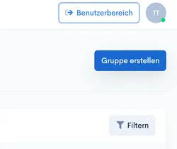 Button ‘Gruppe erstellen’ oben rechts in der Gruppenübersicht
