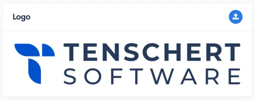 Bereich ‘Logo’ in den Einstellungen mit hochgeladenem Firmen-Logo